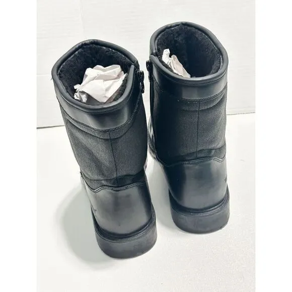 Weatherproof Stadium Women's Faux Fur Faux Leather Pull-On Ankle Boots Black 11