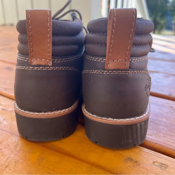 Weatherproof Vintage Men's Faux Leather Hiking Chukka Boots Chester Brown sz 10