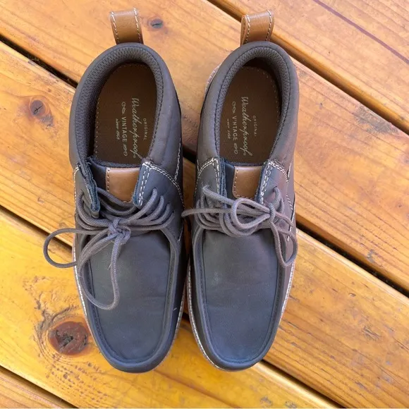 Weatherproof Vintage Men's Faux Leather Hiking Chukka Boots Chester Brown sz 10
