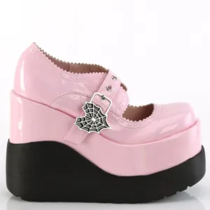 Wedge Platform Mary Janes Heart Emo Gothic Shoes