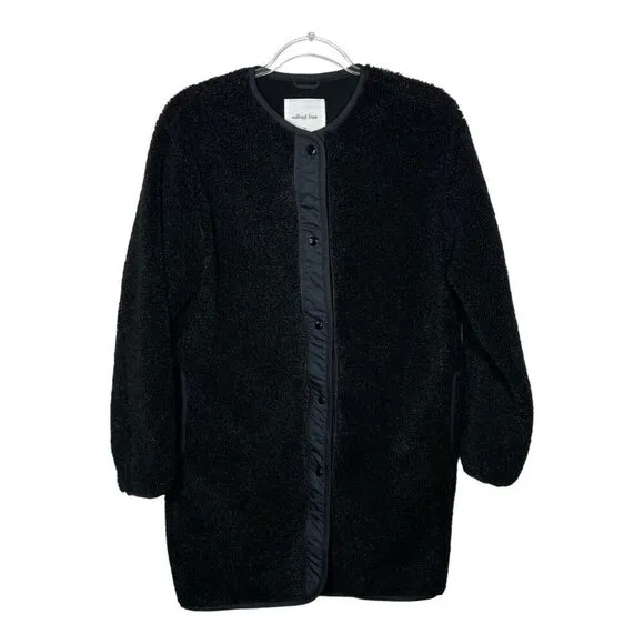 Wilfred Free Aritiza Teddy Jacket Womens XS Black Shearling Oversized Casual