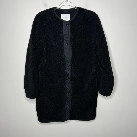 Wilfred Free Aritiza Teddy Jacket Womens XS Black Shearling Oversized Casual