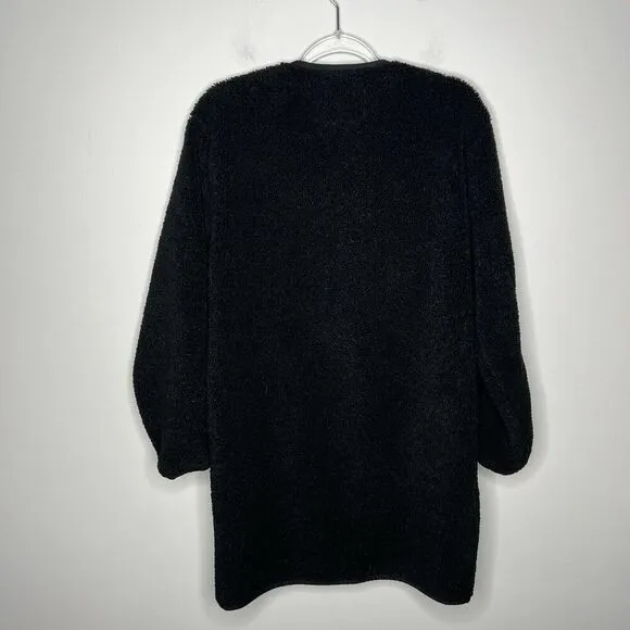 Wilfred Free Aritiza Teddy Jacket Womens XS Black Shearling Oversized Casual