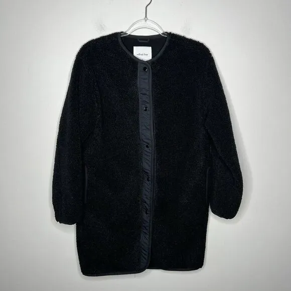 Wilfred Free Aritiza Teddy Jacket Womens XS Black Shearling Oversized Casual