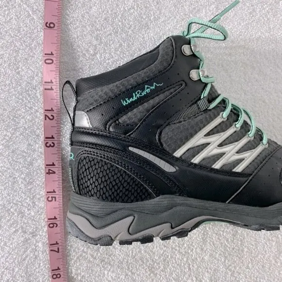 Wind River Grey Black Teal Lace Up Ankle Boots Activewear Hiking Boots 10 NWT