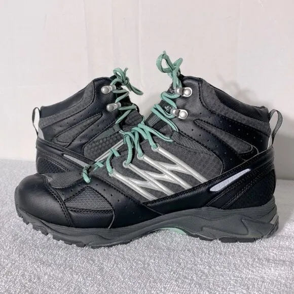 Wind River Grey Black Teal Lace Up Ankle Boots Activewear Hiking Boots 10 NWT