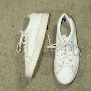 Wm Size 7 - Adidas Sleek Footwear White with Iridescent Accents Athletic Shoes