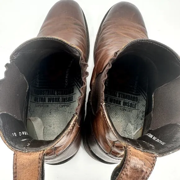 Wolverine Chelsea Boots Mens 10 D Brown Leather Pull On Work Ankle Boot