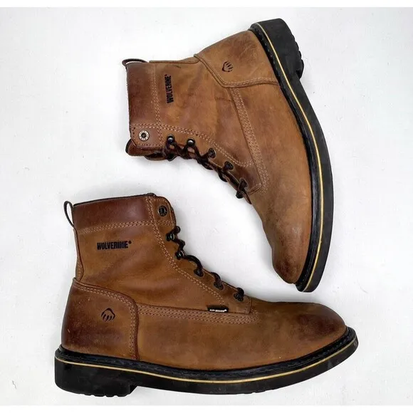 Wolverine Durashocks Leather Mens Boots Size 11 Water Slip Oil Resistant Work