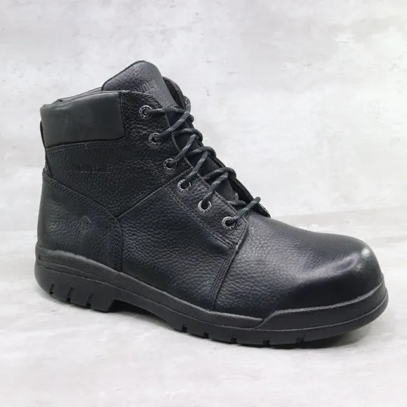 Wolverine Marquette Men's 14M US Black Leather‎ Steel Toe 6&quot; Work Boots W04714