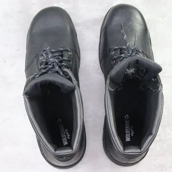 Wolverine Marquette Men's 14M US Black Leather‎ Steel Toe 6&quot; Work Boots W04714