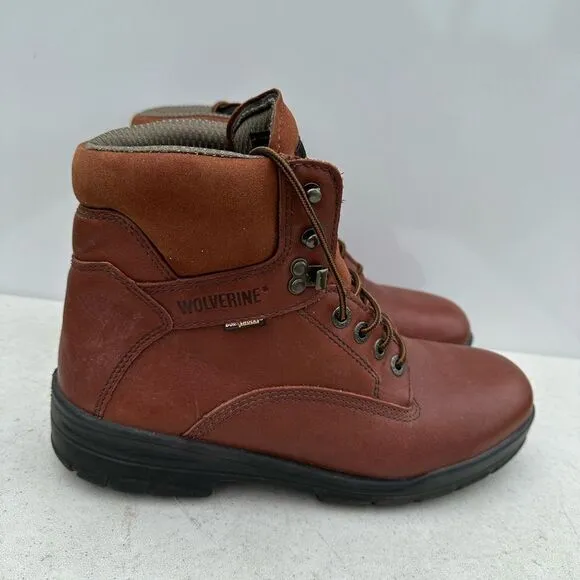 Wolverine Mens Brown Leather Durashocks SR 6in Work Boots Size 10