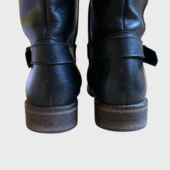 Wolverine Shannon Tall Riding Boots Women's Size 7.5 Leather Black Brown Zipper