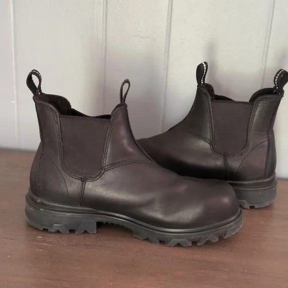 Wolverine Waterproof Chelsea Boots Steel Toe Black Leather Slip Resistant 7.5M