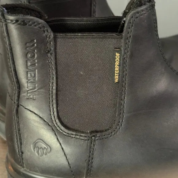 Wolverine Waterproof Chelsea Boots Steel Toe Black Leather Slip Resistant 7.5M