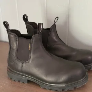 Wolverine Waterproof Chelsea Boots Steel Toe Black Leather Slip Resistant 7.5M
