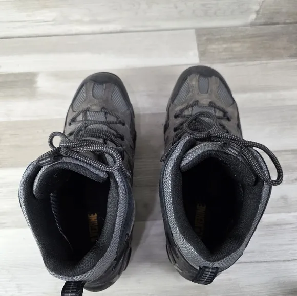 Wolverine Wilderness Black, Gray Laceup Leather WP Hiking Boot Mens 11½EW