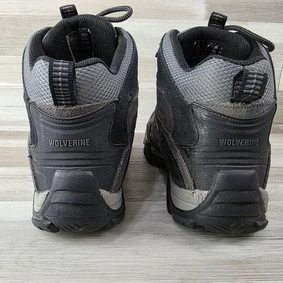 Wolverine Wilderness Black, Gray Laceup Leather WP Hiking Boot Mens 11½EW