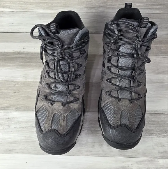 Wolverine Wilderness Black, Gray Laceup Leather WP Hiking Boot Mens 11½EW