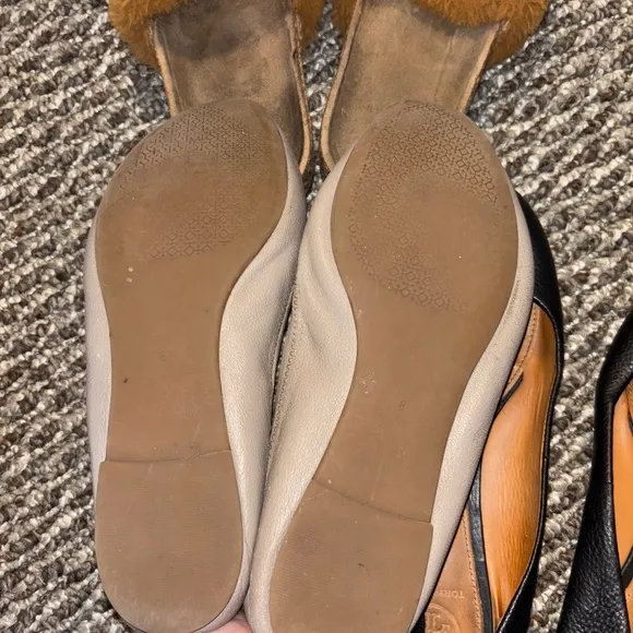 Womans Tory Burch and polo club 3 pairs sandals and flats size 8