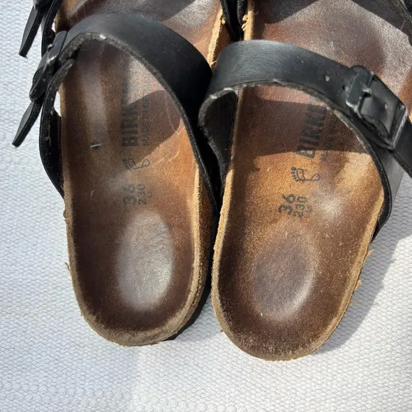 Womens black birkenstock sandals size 36