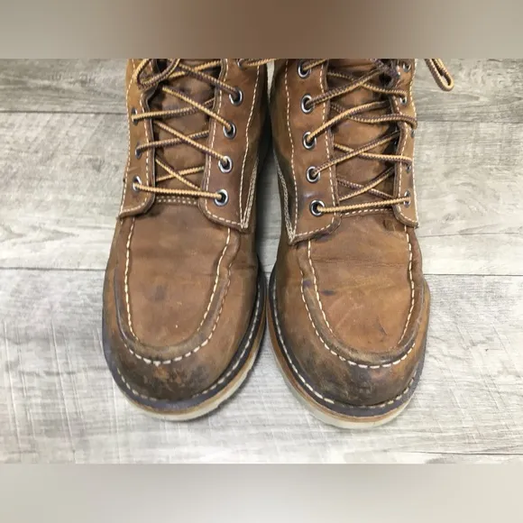 Women's Carhartt 6&quot; Waterproof Wedge Sole Work Brown Leather Boots FW6025 Size 9