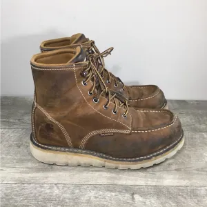 Women's Carhartt 6&quot; Waterproof Wedge Sole Work Brown Leather Boots FW6025 Size 9