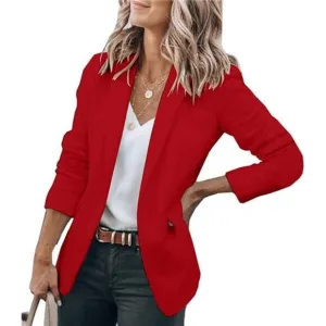 Women's Casual Blazer Open Front Long Sleeve Jacket Blazer