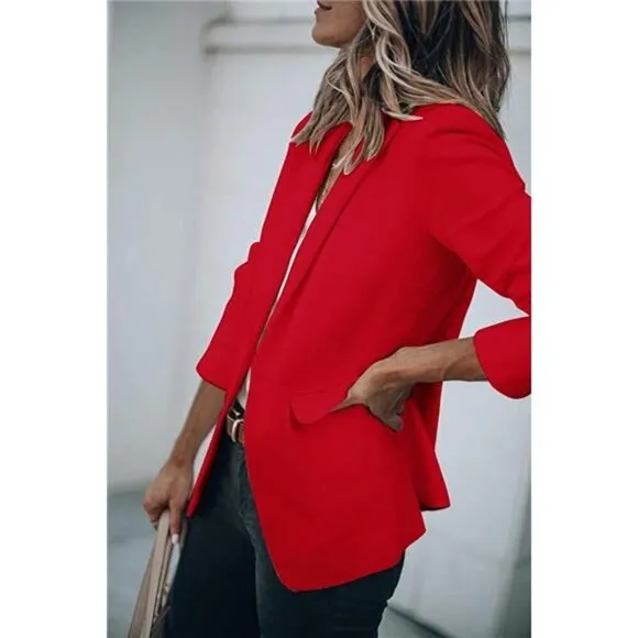 Women's Casual Blazer Open Front Long Sleeve Jacket Blazer