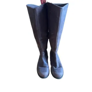Womens Clarks Branch Brown Leather Tall Casual Heeled Riding Boots Size 7