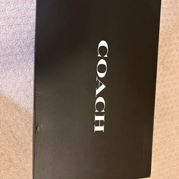 Women's Coach Logo Buckle Tall Leather Boots Like New Size 8.5
