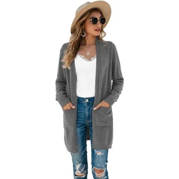 Womens Color Block Striped Draped Kimono Cardigan Long Sleeve Open Front