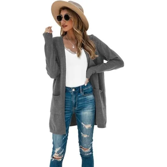 Womens Color Block Striped Draped Kimono Cardigan Long Sleeve Open Front