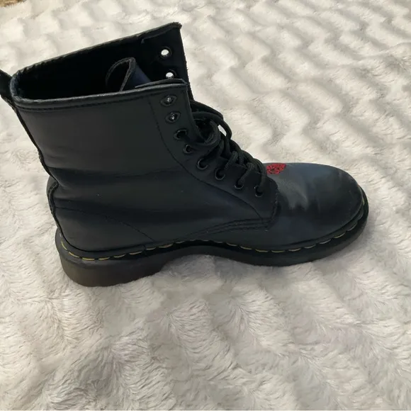Women's Dr Marten Vonda Floral Leather Leather Lace Up Boots Size 7