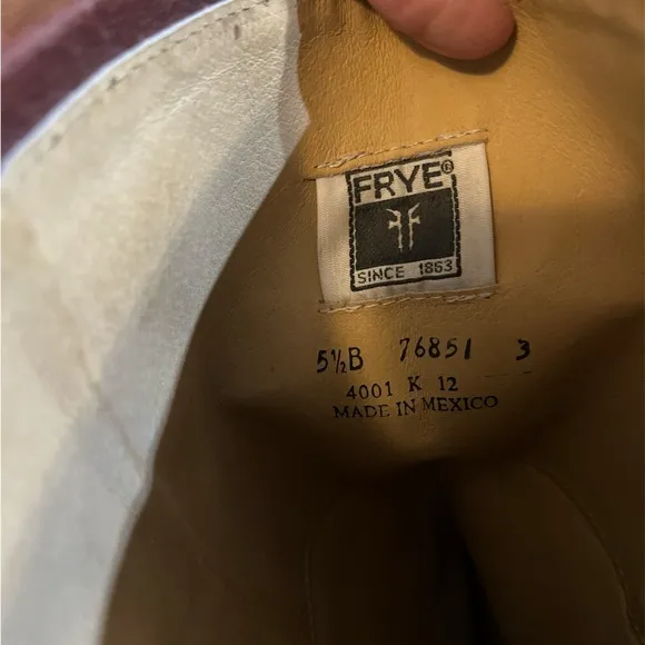 Women’s FRYE tall Phillips ring riding boots.