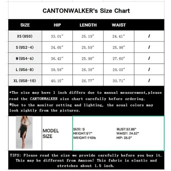 Women's High Waist Front Slit Bodycon Skirt Black Work Midi Skirt