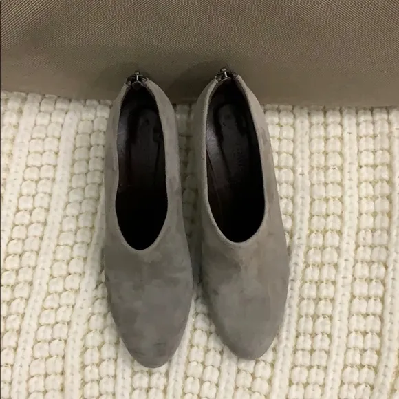 Womens J Crew Grey Suede High Heel Booties Size 6