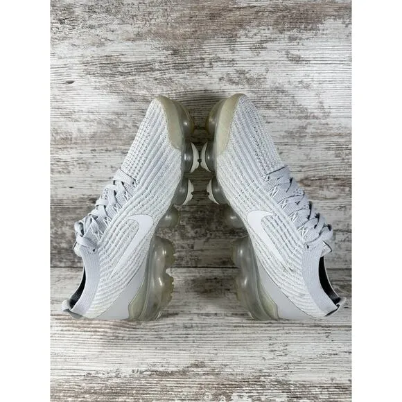 Women's Nike Air Vapormax Flyknit 3 'Pure Platinum' Sneakers Sz 7.5 Athletic Gym