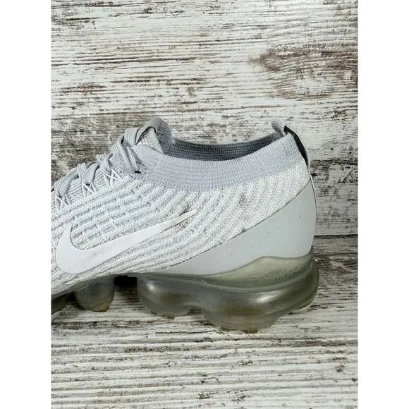 Women's Nike Air Vapormax Flyknit 3 'Pure Platinum' Sneakers Sz 7.5 Athletic Gym