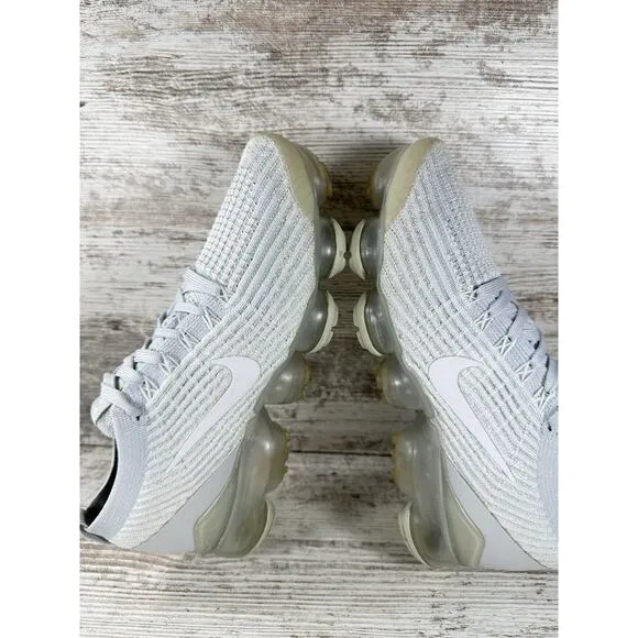 Women's Nike Air Vapormax Flyknit 3 'Pure Platinum' Sneakers Sz 7.5 Athletic Gym