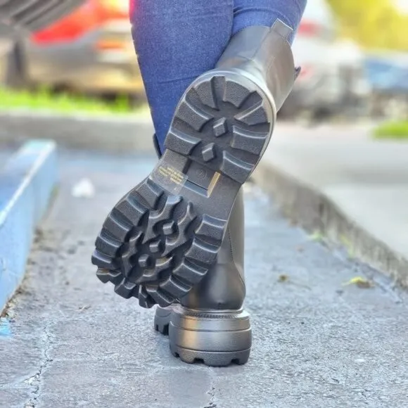 Womens Platform Combat Ankle‎ Boots Black Color