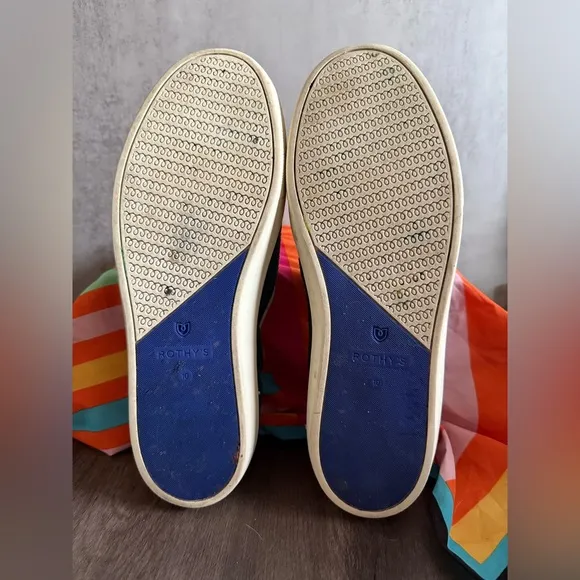 Women's ROTHY'S The Original Slip-On Sneakers Juniper Green Terrycloth Shoes-10