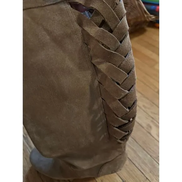 Womens Size 8.5 UGG Rumer Brown Suede Leather Tall Heel Boots