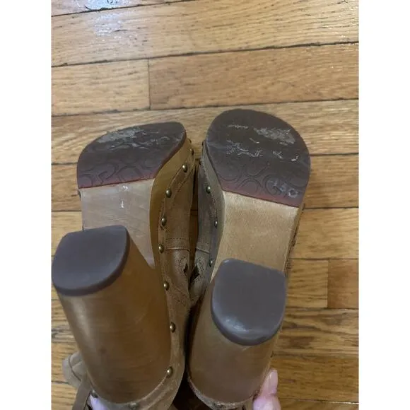 Womens Size 8.5 UGG Rumer Brown Suede Leather Tall Heel Boots