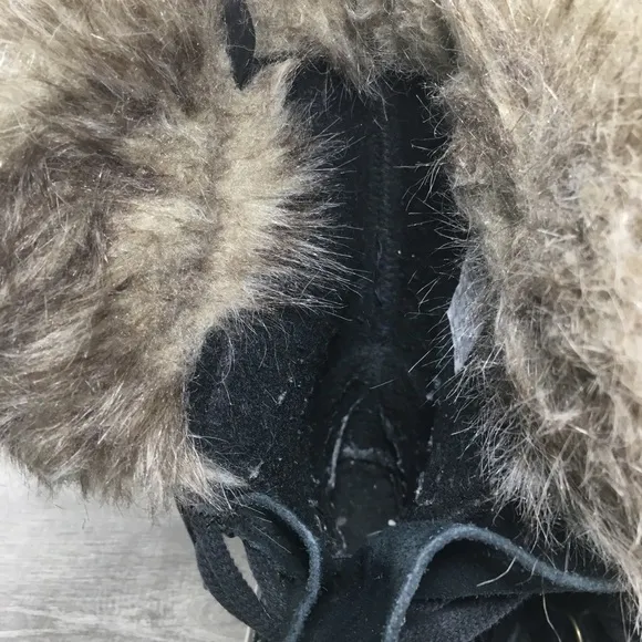 Womens Sorel Joan of Arctic Snow Black Waterproof Leather Boots NL2429 Size 8