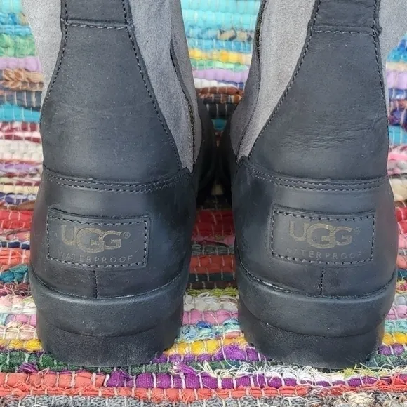 Womens Uggs Brystyl Tall Black/Gray Boot Sz 5