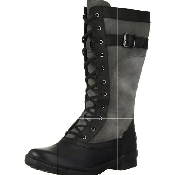Womens Uggs Brystyl Tall Black/Gray Boot Sz 5