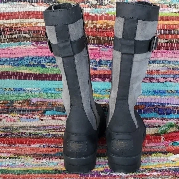 Womens Uggs Brystyl Tall Black/Gray Boot Sz 5
