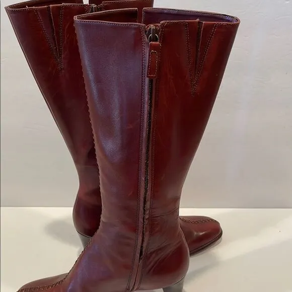 Women's Brown Leather Knee-High Boots