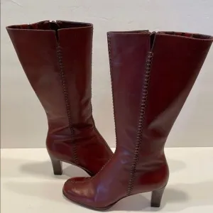 Women's Brown Leather Knee-High Boots